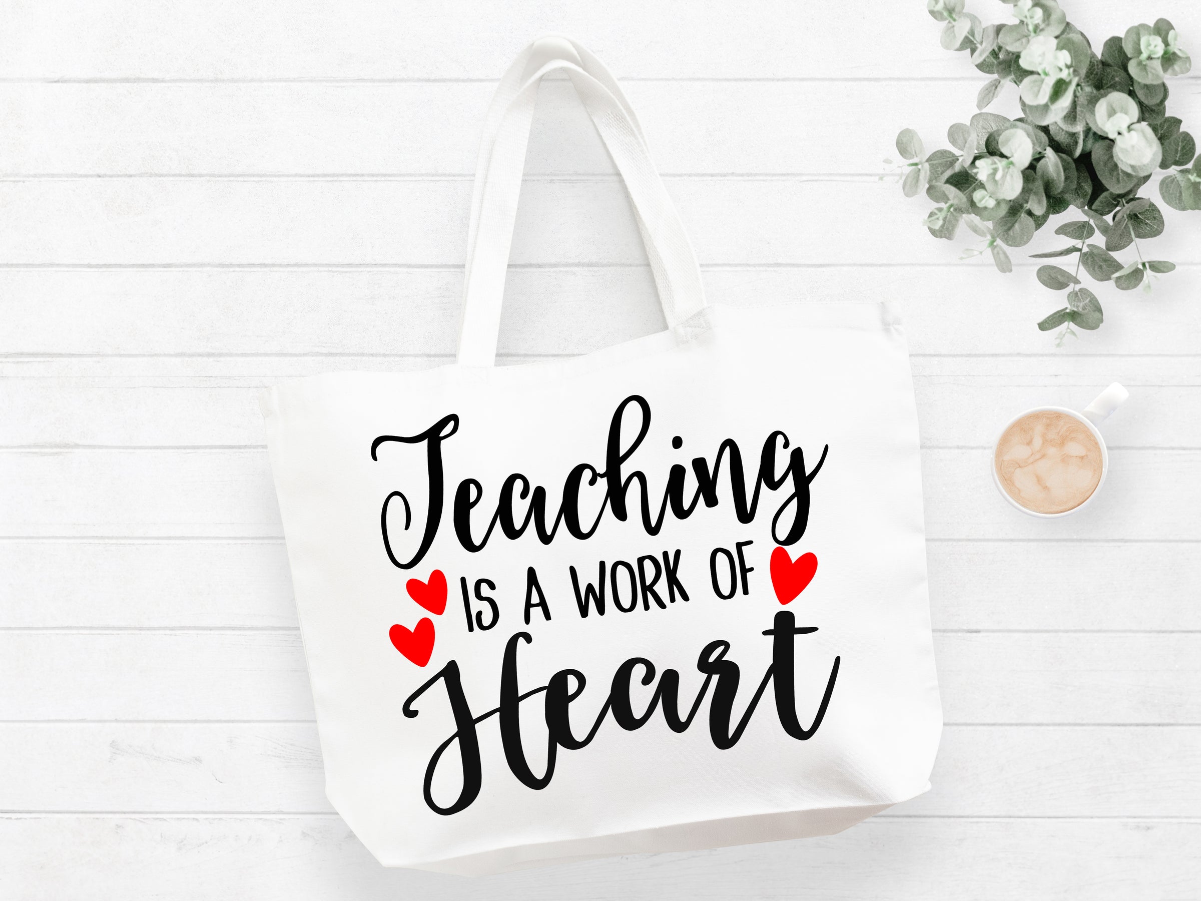 Teaching is a Work of Heart Tote Bag Teacher Tote Bag Gift Bag