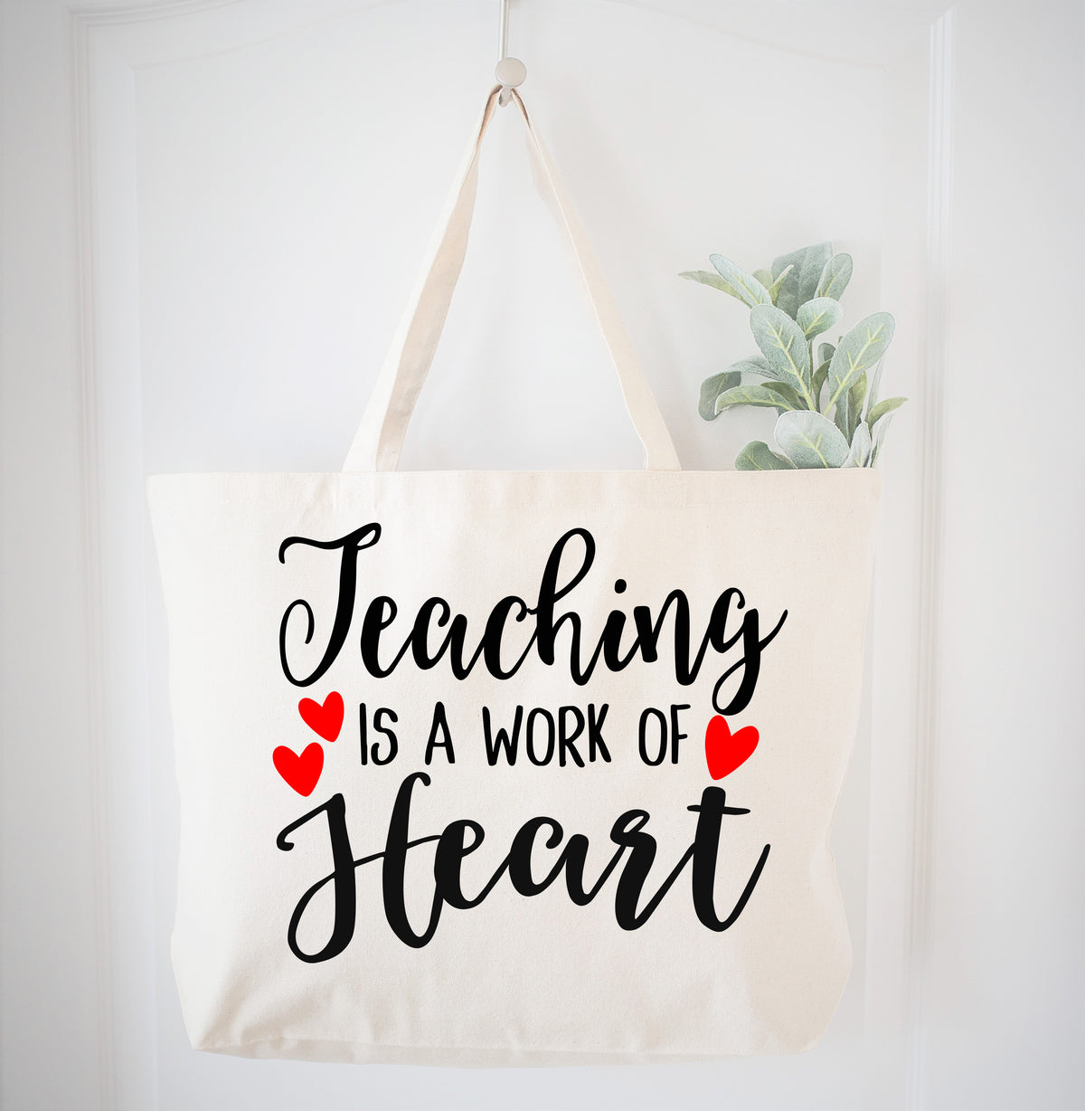 Teaching is a Work of Heart Tote Bag Teacher Tote Bag Gift Bag