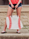 Oversized Baseball Canvas Bag Tote
