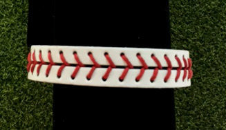 Baseball Stitch Leather Snap Bracelet