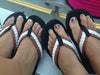 Cocomo Soul Leather Football Flip flops Womens