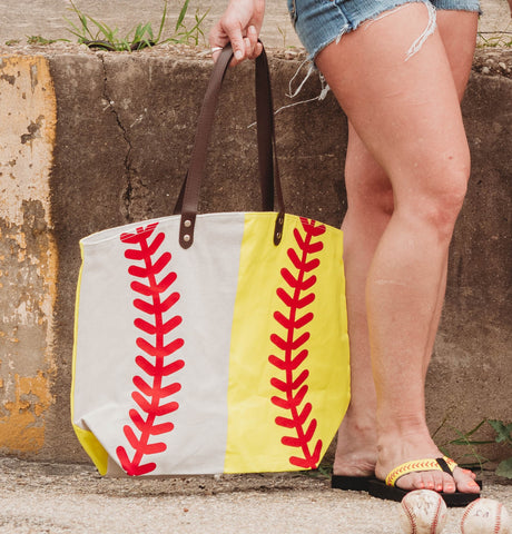 Softball tote bag on sale