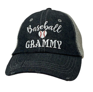 Baseball Grammy Grandma Baseball Mom Mesh Embroidered MESH Hat Trucker Hat Cap -226