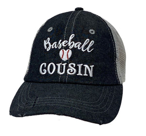 Baseball Cousin Mesh Embroidered MESH Hat Trucker Hat Cap -230