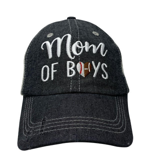 Mom of Boys Football Mom Baseball MOM MESH Hat Cap -374