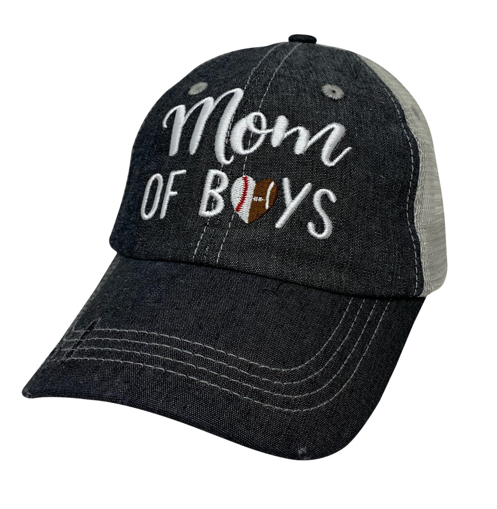 Mom of Boys Football Mom Baseball MOM MESH Hat Cap -374
