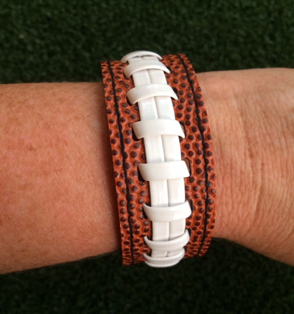 Football Cuff Stitch Snap Bracelet