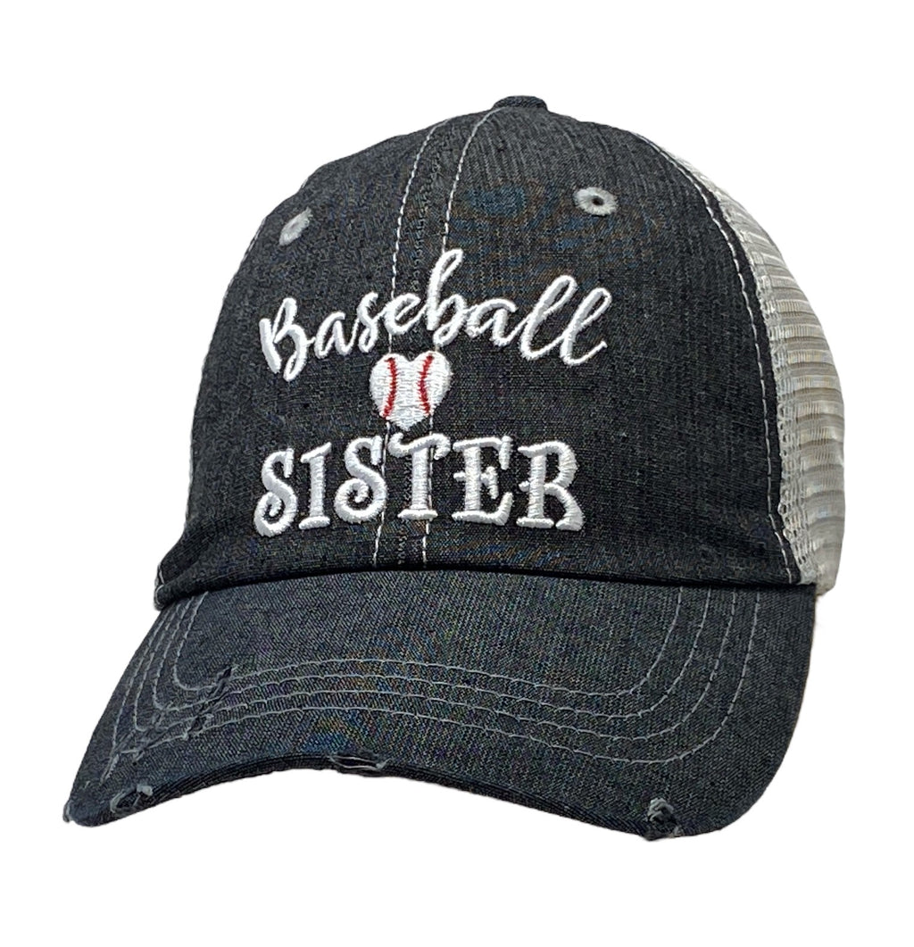 Baseball Sister Baseball Mom Mesh Embroidered MESH Hat Trucker Hat Cap -228