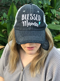 Blessed Mama Embroidered Hat Cap
