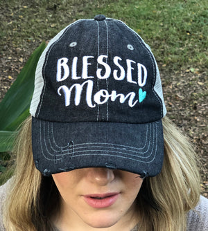 Blessed Mom Embroidered Hat Cap