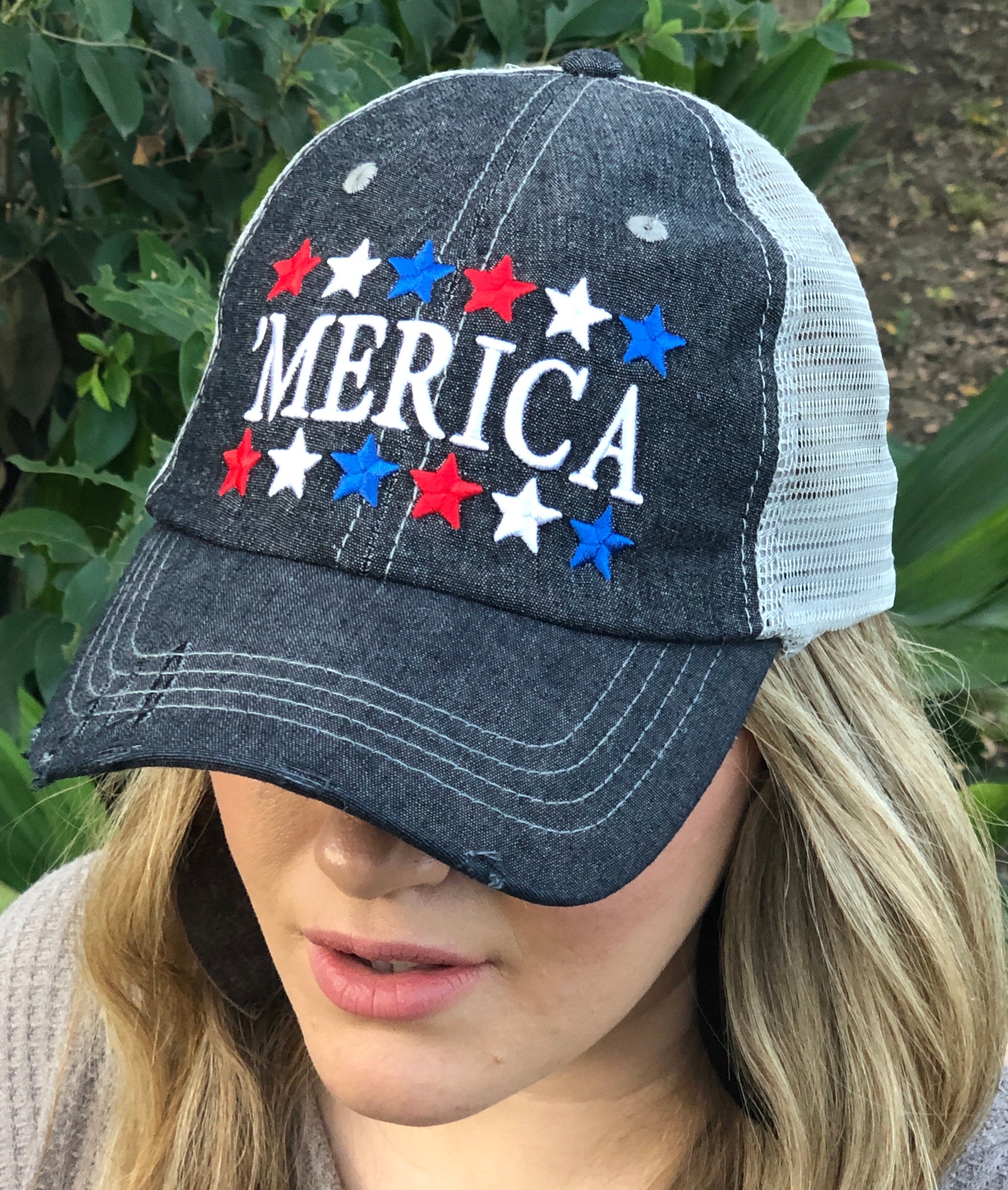 Merica America USA Star Distressed Trucker Hat – Cocomo Soul