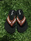 **DISCONTINUED**CLOSE OUT**Cocomo Soul FABRIC Stitch FOOTBALL Flip Flops Womens