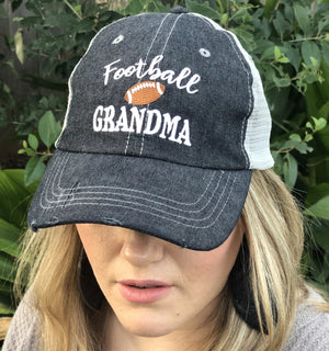 Football Grandma Mesh Embroidered MESH Hat Trucker Hat Cap -306