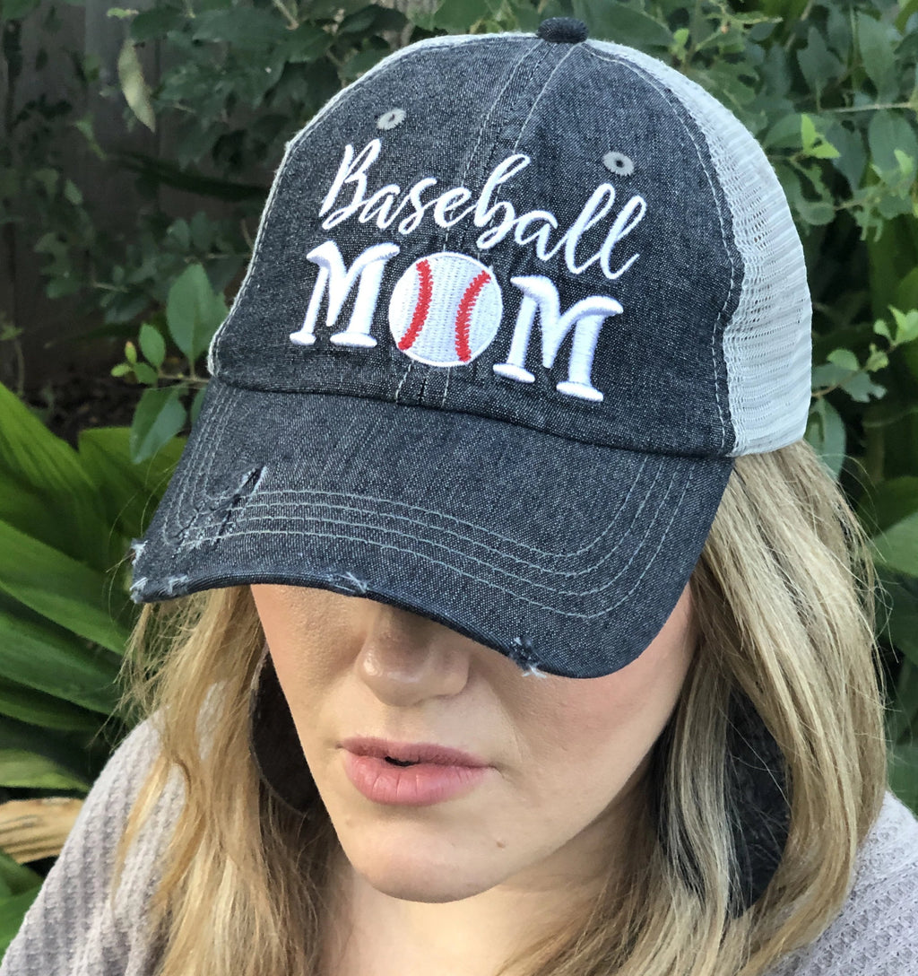 Baseball Mom Mesh Embroidered MESH Hat Trucker Hat Cap -204