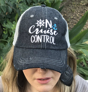 On Cruise Control Distressed Trucker Hat -370