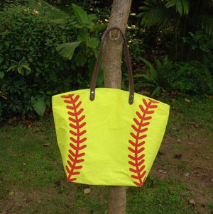 Oversize Softball Canvas Bag Tote