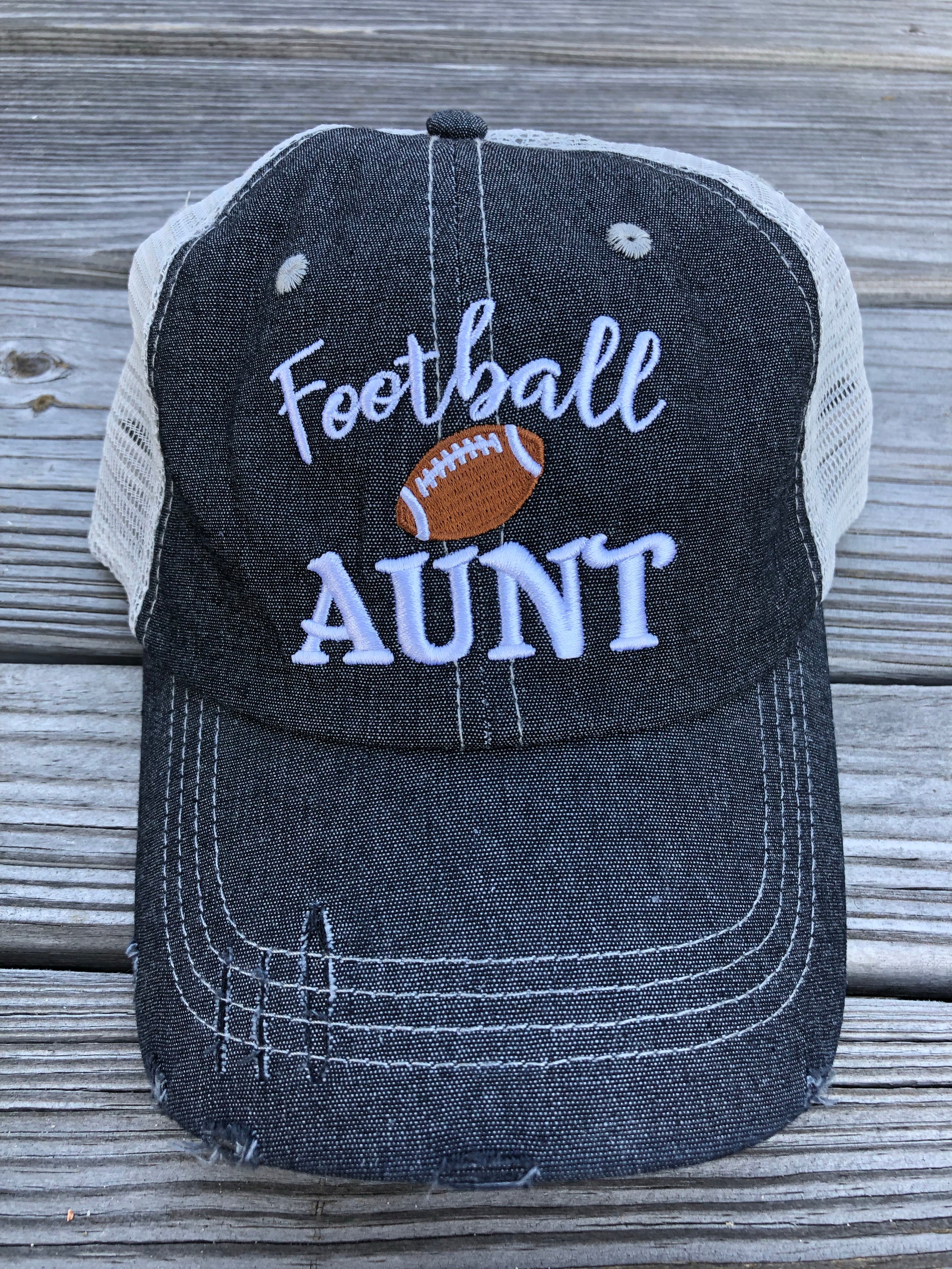 Football Aunt Mesh Embroidered MESH Hat Trucker Hat Cap