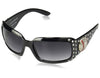 Cocomo Soul Black Rhinestone Baseball Sunglasses Cleaning Cloth & Case