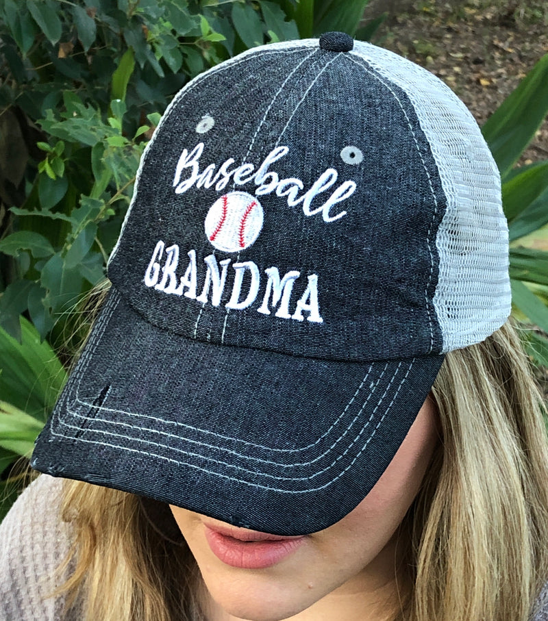 Baseball Grandma Mesh Embroidered MESH Hat Trucker Hat Cap Cocomo Soul -218