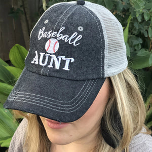 Baseball Aunt Mesh Embroidered MESH Hat Trucker Hat Cap -212