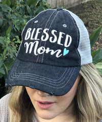 Blessed Mom Embroidered Hat Cap