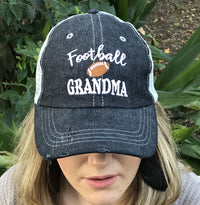 Football Grandma Mesh Embroidered MESH Hat Trucker Hat Cap -306