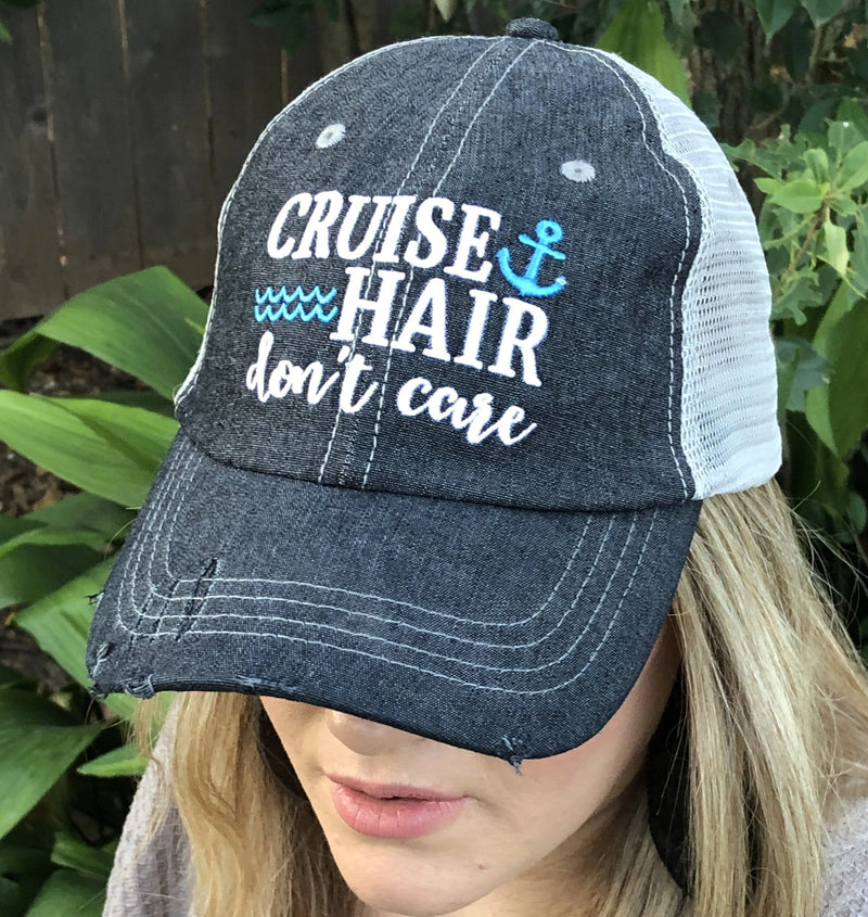 Trucker Hat for Men & Women Cruise Hair Don'T Care Cotton Snapback Baseball  Cap