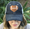 Football HEART Love Football Mom Grandma Embroidered Hat Football Mom Hat