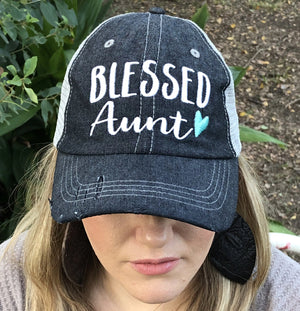 Blessed Aunt Embroidered Hat Cap
