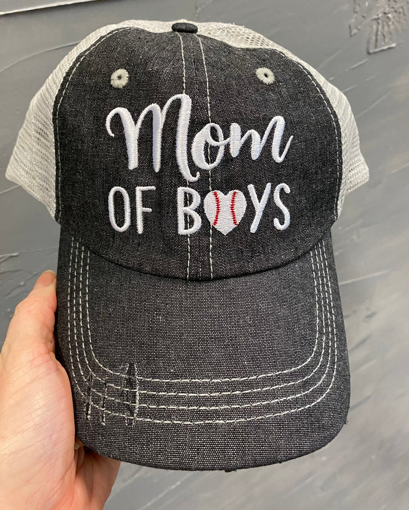 Mom of Boys Baseball MOM Mesh Embroidered MESH Hat Baseball Mom Trucker Cap Trucker Hat