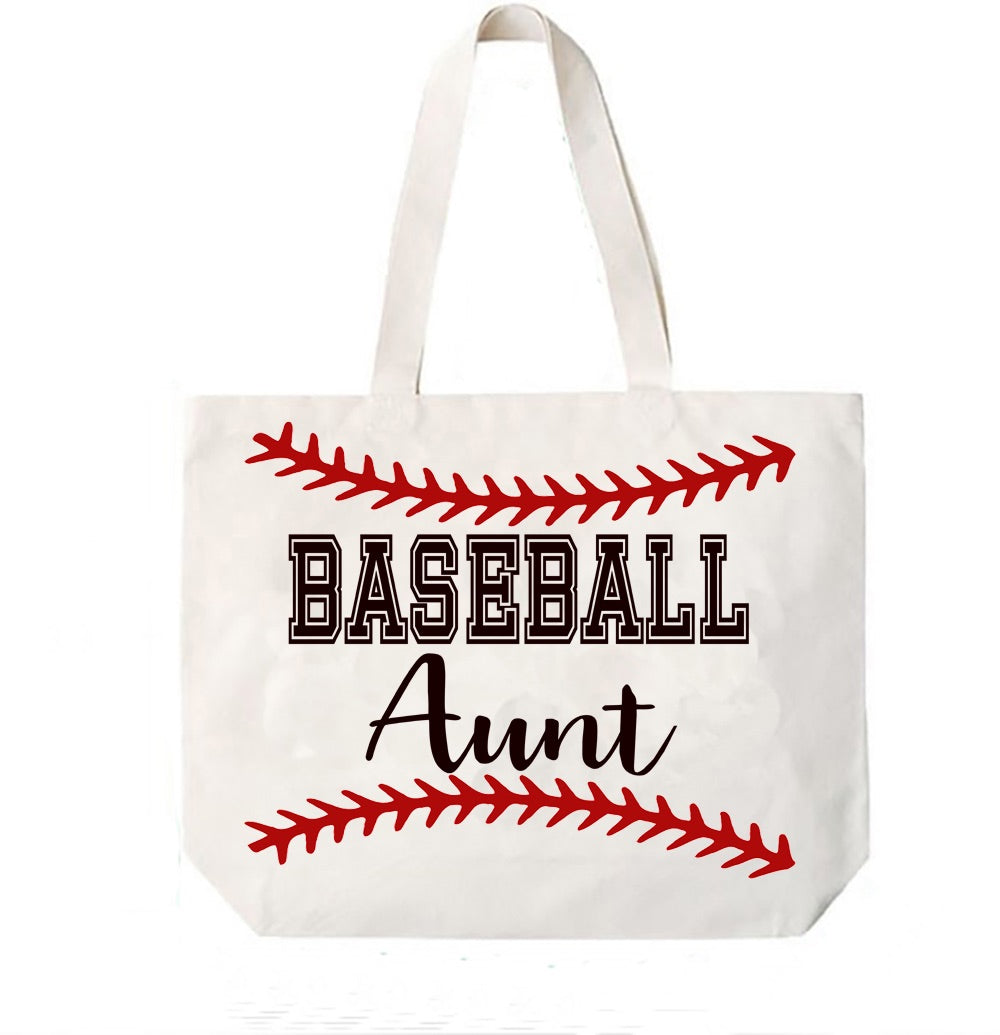 Baseball Aunt Canvas Bag Tote