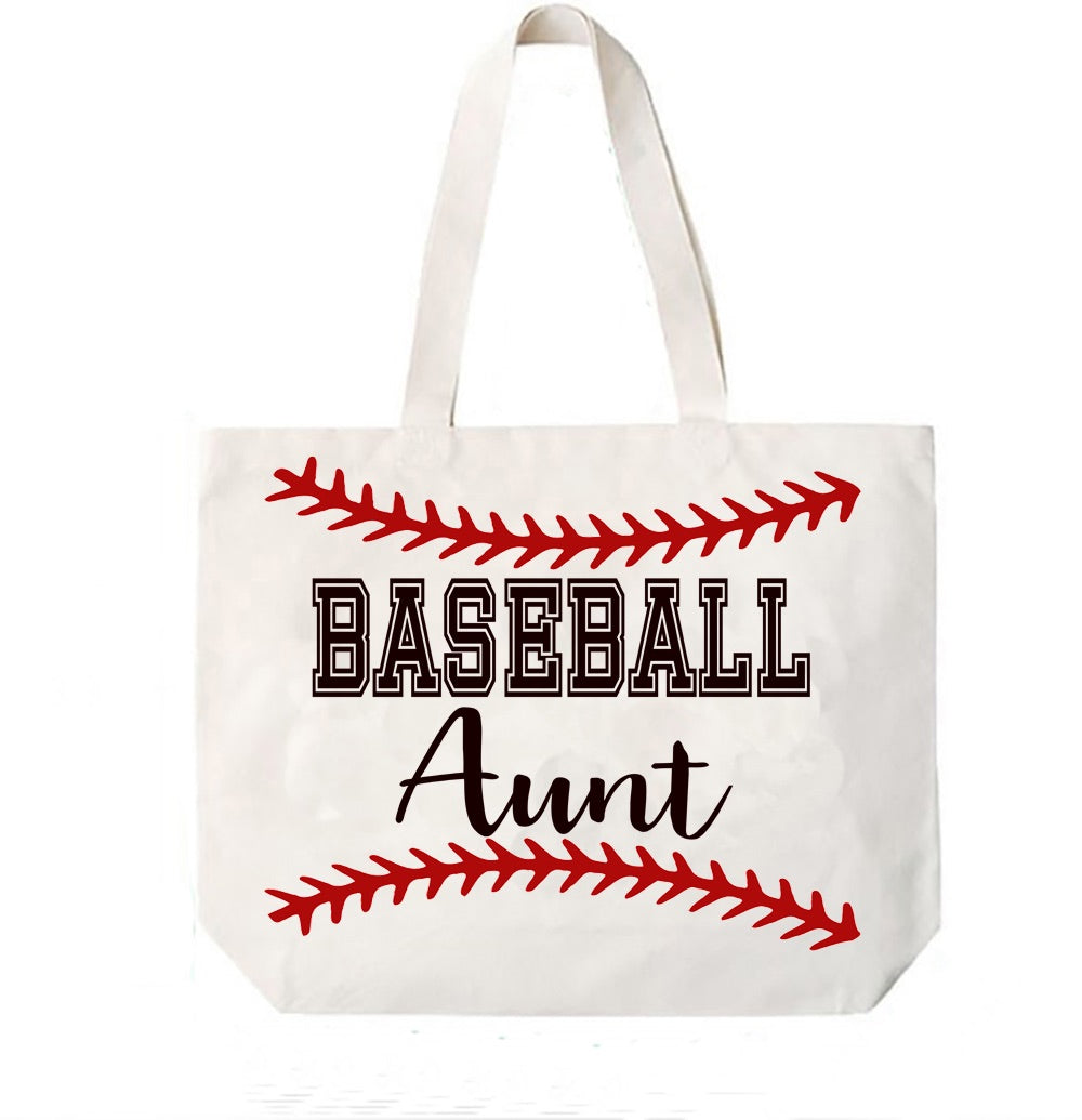 Baseball Aunt Canvas Bag Tote