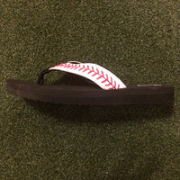 Cocomo Soul Leather Stitch Baseball Flip Flops Womens